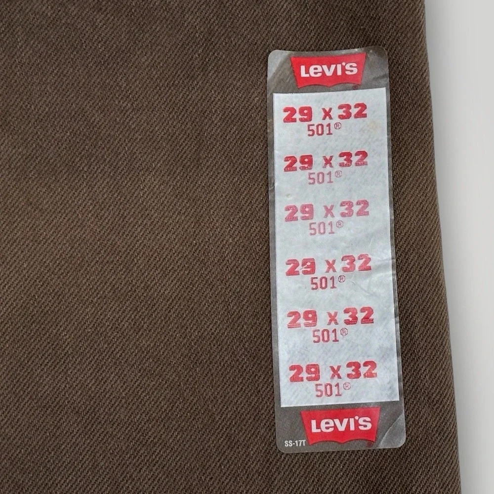VTG 2000 Levi's 501 XX 29x32 USA MADE Jeans New Old Stock‎ BROWN Denim Y2K NWT